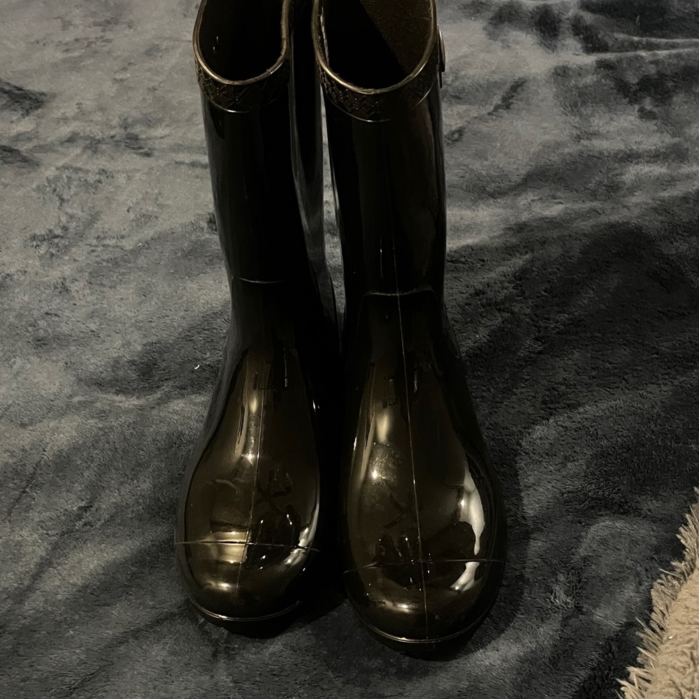 UGG shearling footbed Black Women's Rain Boots